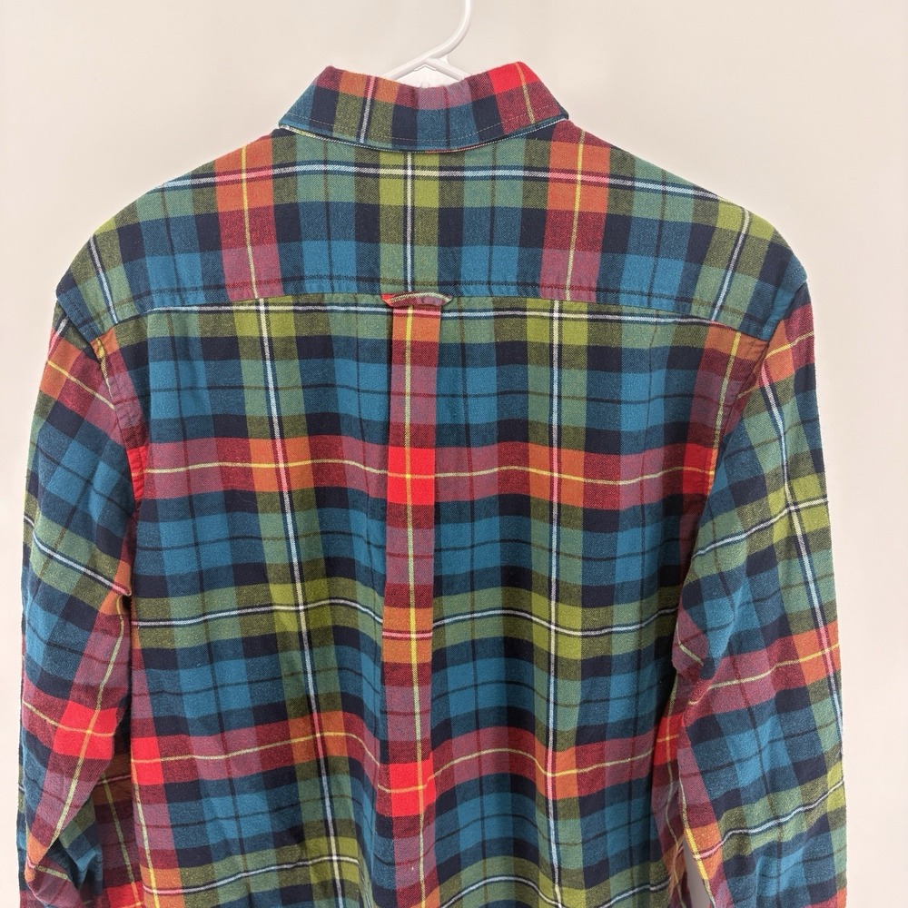 Kiel James Patrick Mens L Cozy Cabin Plaid Flannel Shirt 100% Cotton Embroidered - Picture 9 of 10